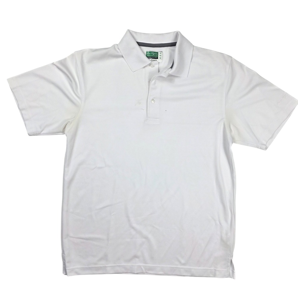 Ben Hogan Performance Power White 1/4 Button Polo Men's Size Medium